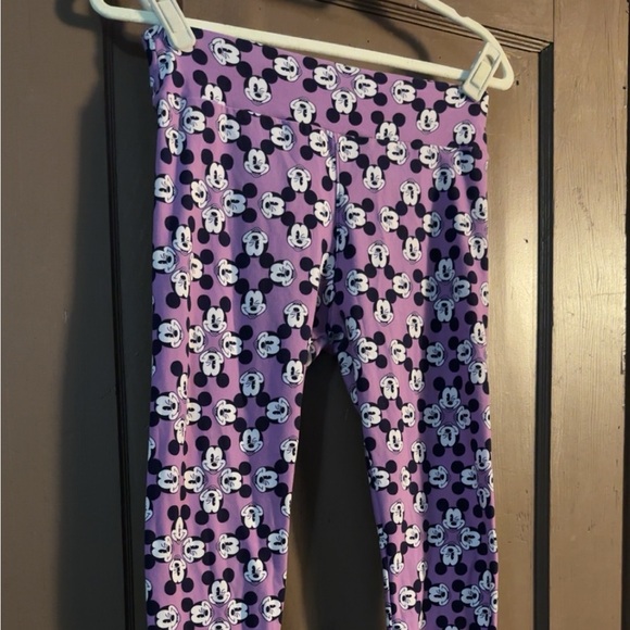 OS Purple Lularoe Mickey Mouse Leggings - Picture 1 of 2